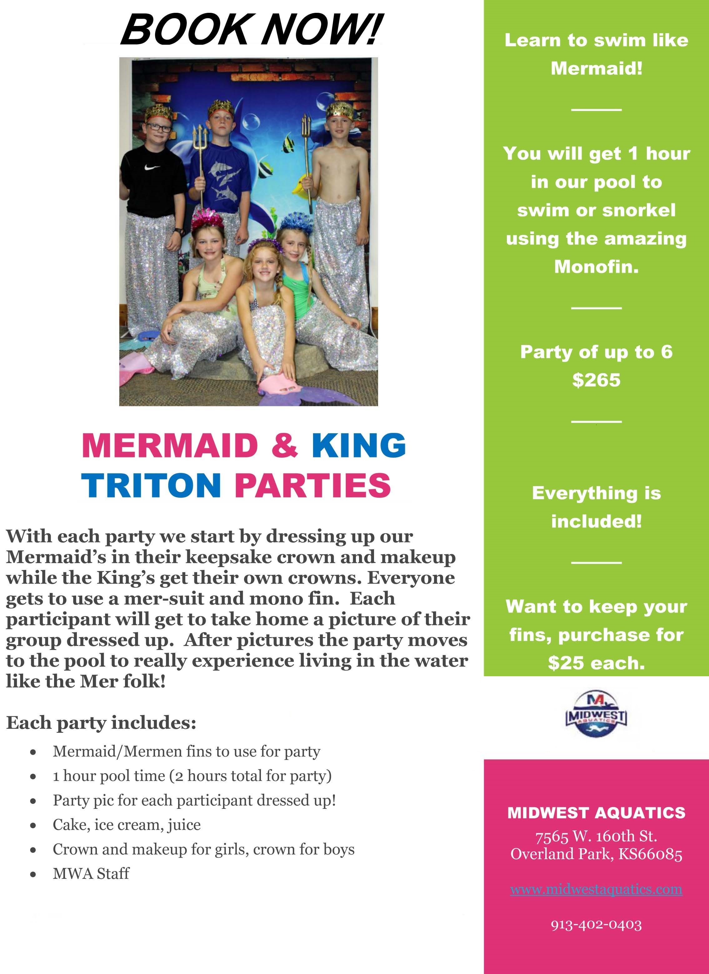 Mermaid and King Triton Party Flier
